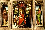 Hans Memling madonnan med barnet tronande med angel och donator Spain oil painting artist